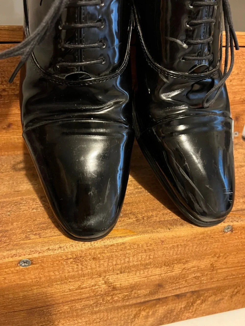 Men's Black Patent Derby Shoes - Classic Lace-Up Formal Oxfords